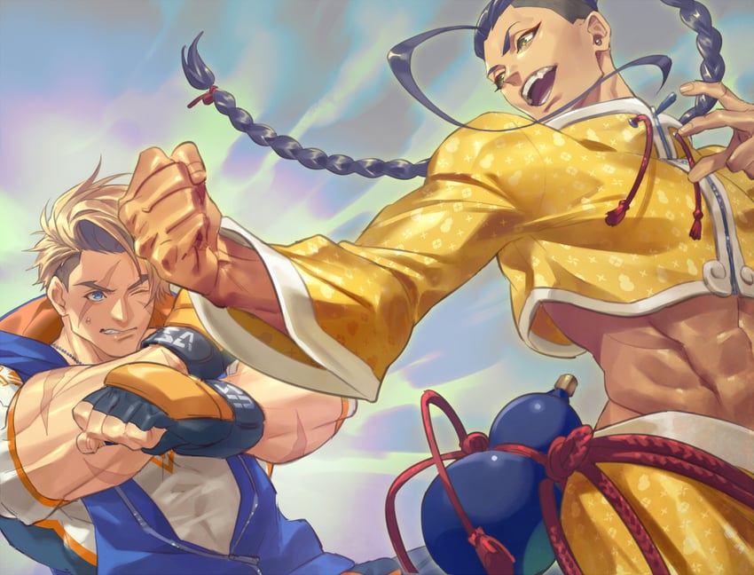 luke sullivan and jamie siu (street fighter and 1 more) drawn by talgi