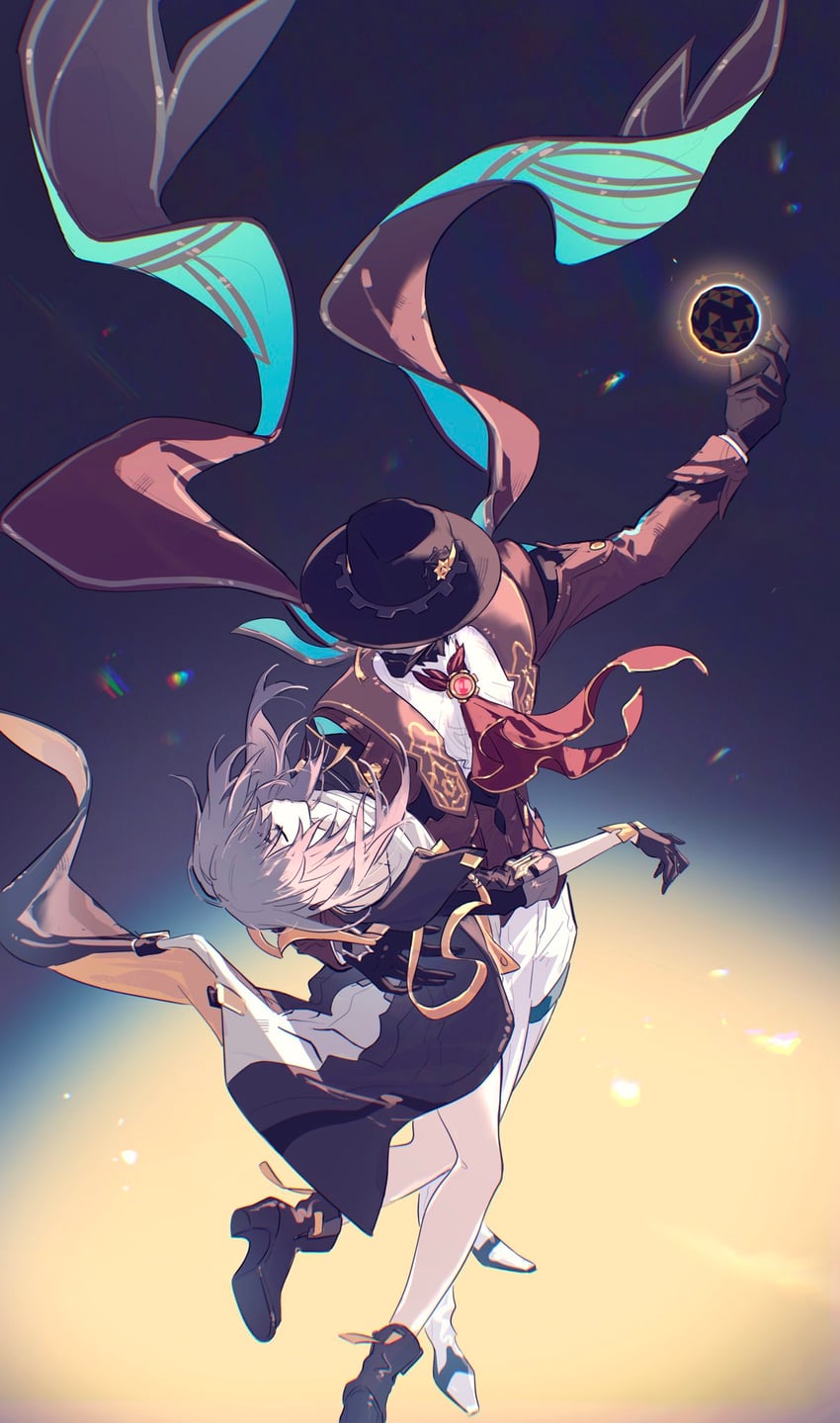 trailblazer, stelle, and screwllum (honkai and 1 more) drawn by mao_(expuella)