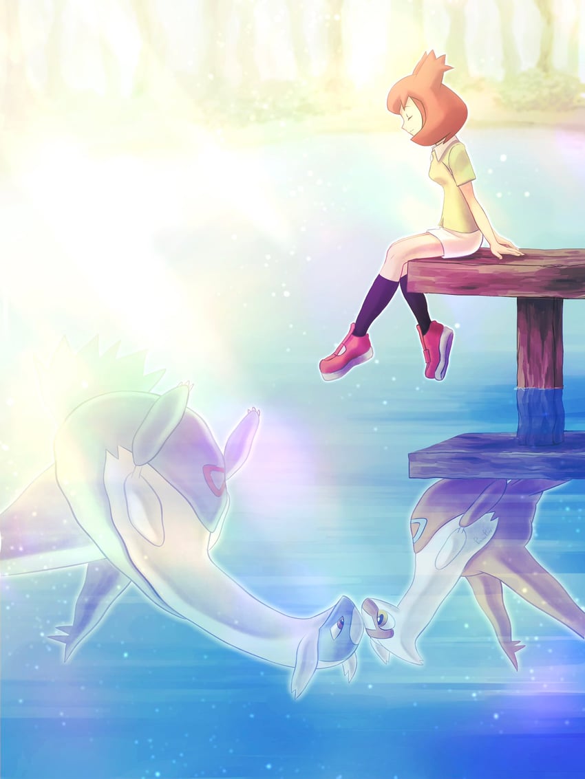 latias, latios, and bianca (pokemon and 1 more) drawn by ponkotsu_tanupon