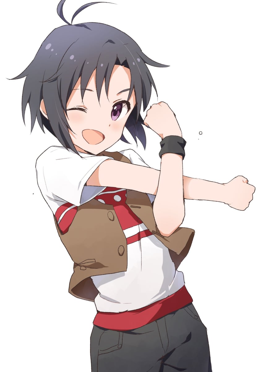 kikuchi makoto (idolmaster and 2 more) drawn by buchi_(y0u0ri_)