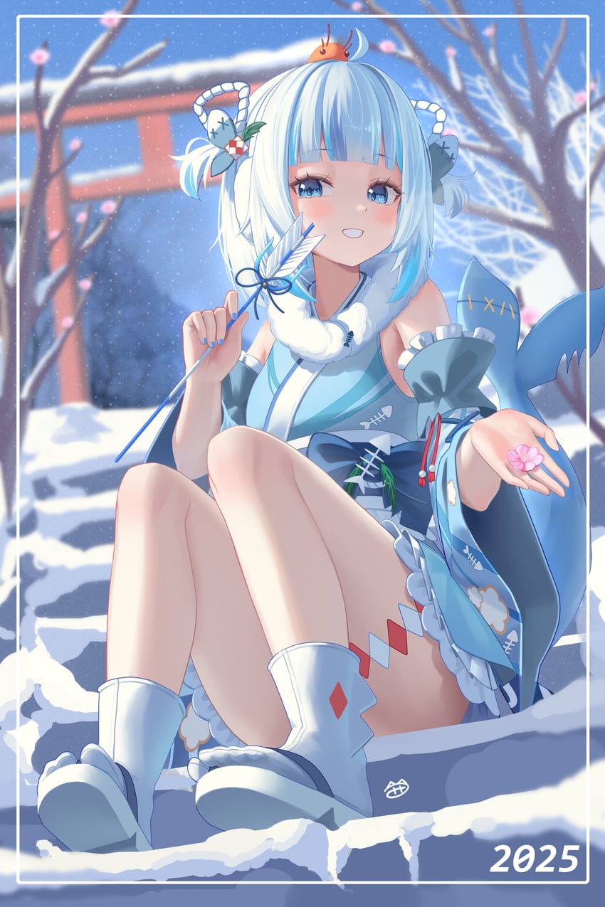gawr gura and ebi-chan (hololive and 1 more) drawn by fpvjoe