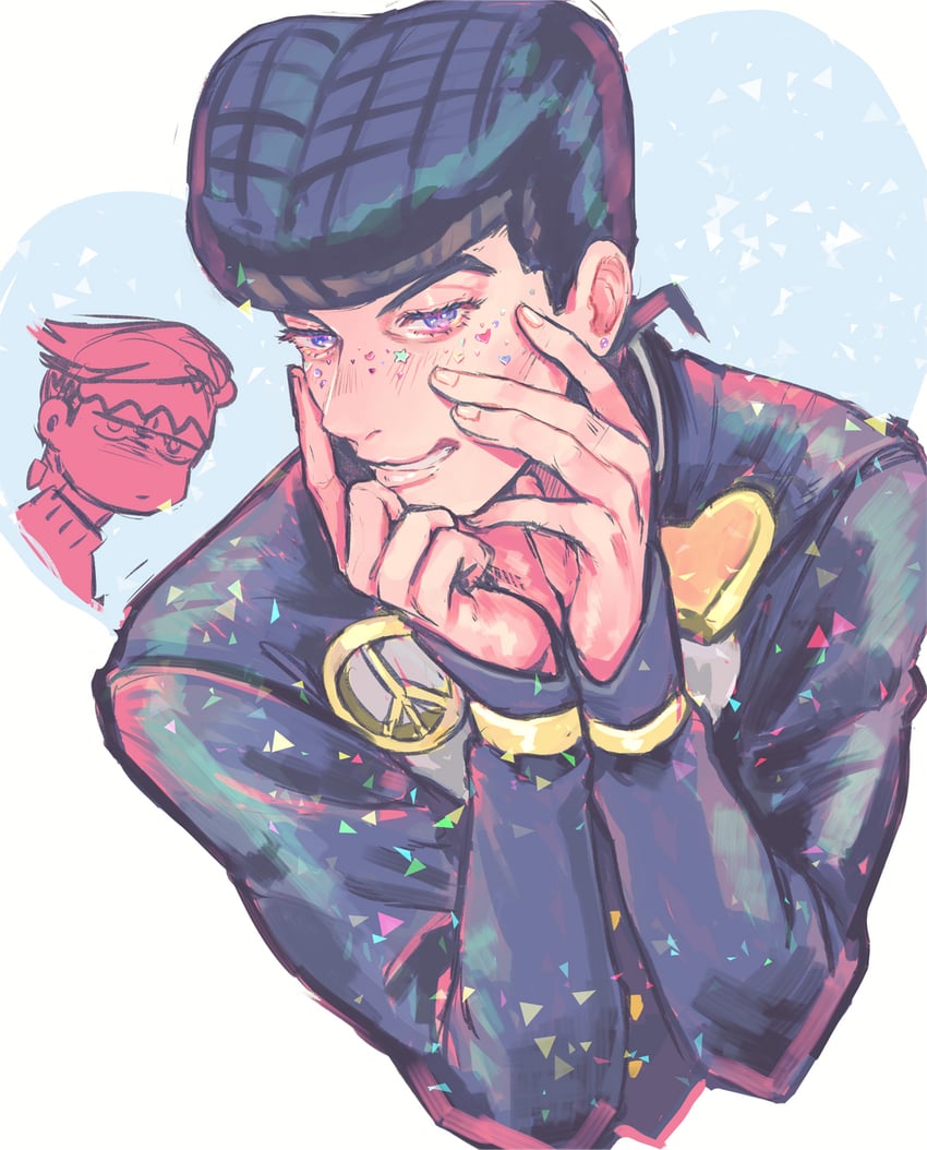 higashikata josuke and kishibe rohan (jojo no kimyou na bouken and 1 more) drawn by eringichips