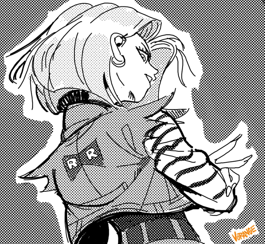 android 18 (dragon ball and 1 more) drawn by vorange