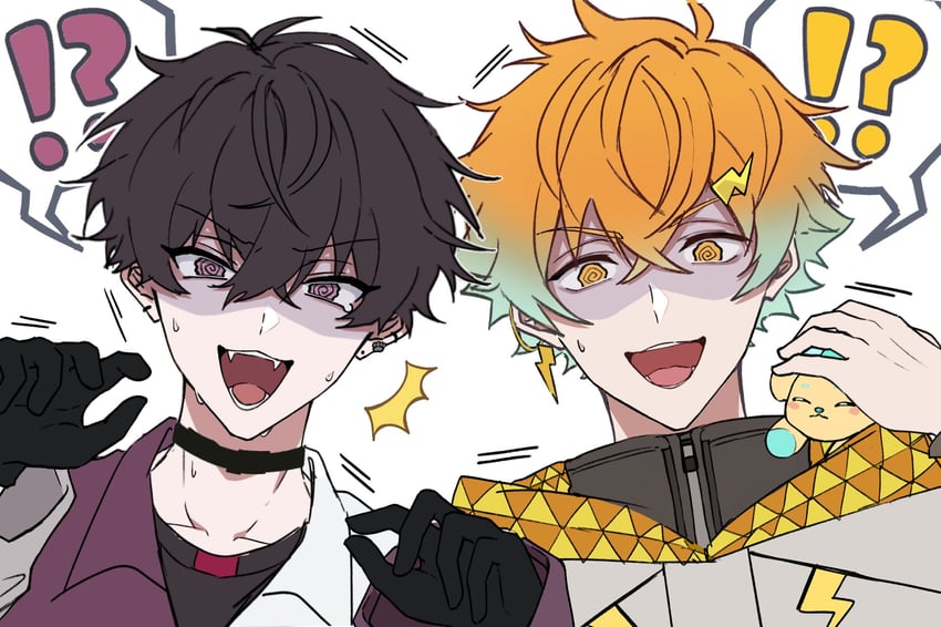 usami rito and saiki ittetsu (nijisanji) drawn by ra_mentanaka