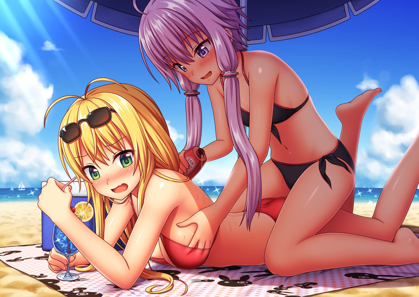 yuzuki yukari and tsurumaki maki (vocaloid and 1 more) drawn by nazu-na