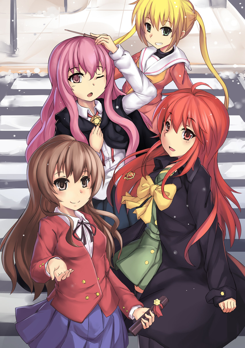 aisaka taiga, shana, louise francoise le blanc de la valliere, alastor, sanzen'in nagi, and 1 more (toradora! and 3 more) drawn by 463_jun