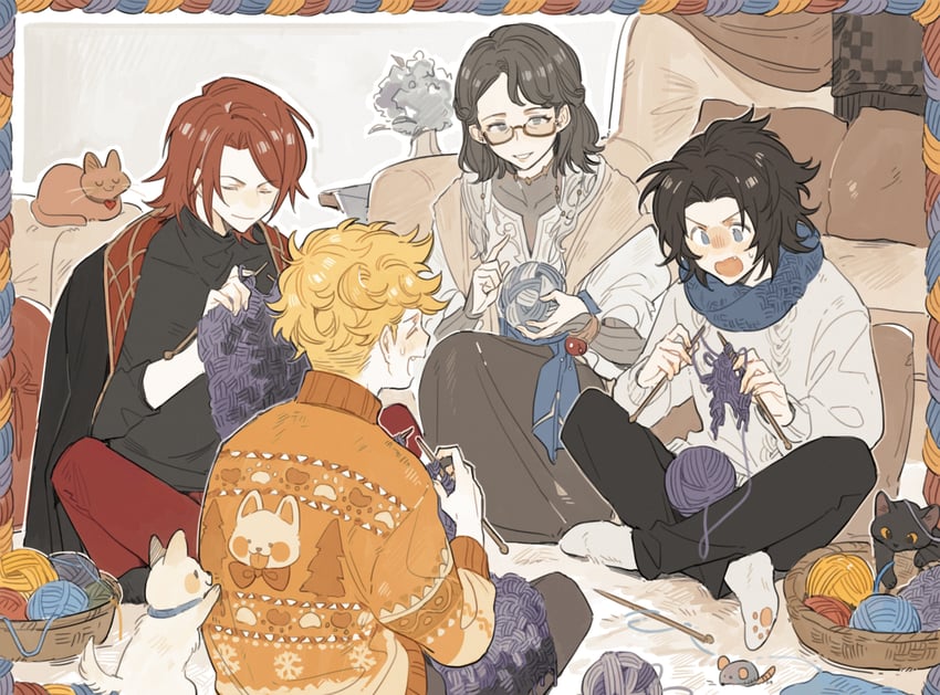 vane, percival, lancelot, and siegfried (granblue fantasy) drawn by luminous_slime