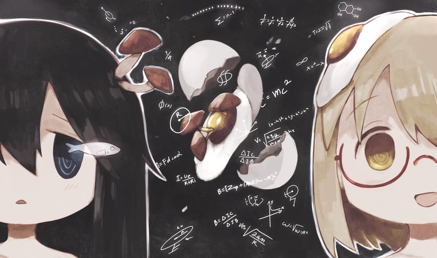 tsukishima shijima and yamashita majime (shimeji simulation) drawn by yubrich