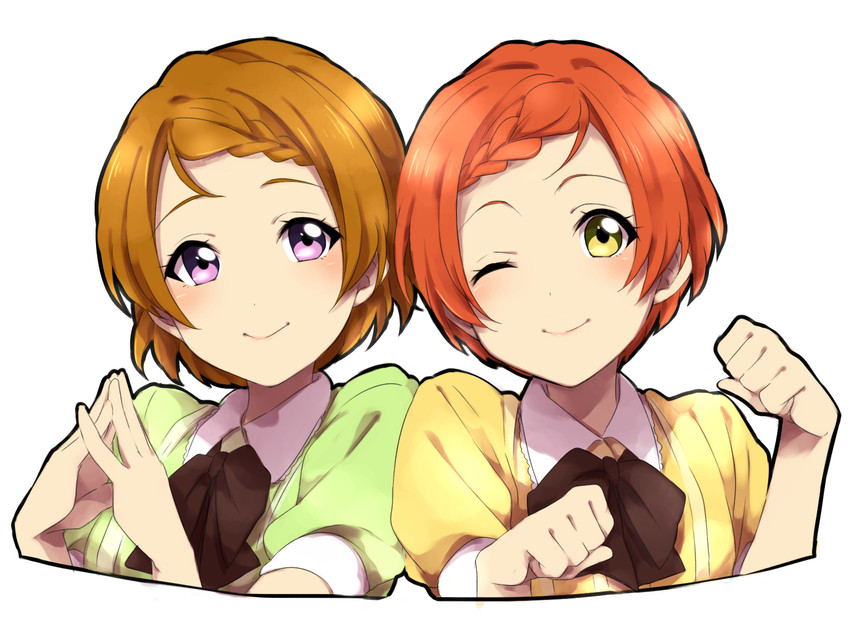 hoshizora rin and koizumi hanayo (love live! and 1 more) drawn by sekina