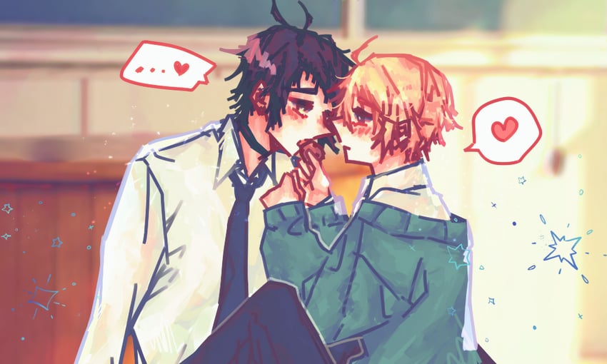 alicein mikuni and kamiya tsurugi (servamp) drawn by zurarueu