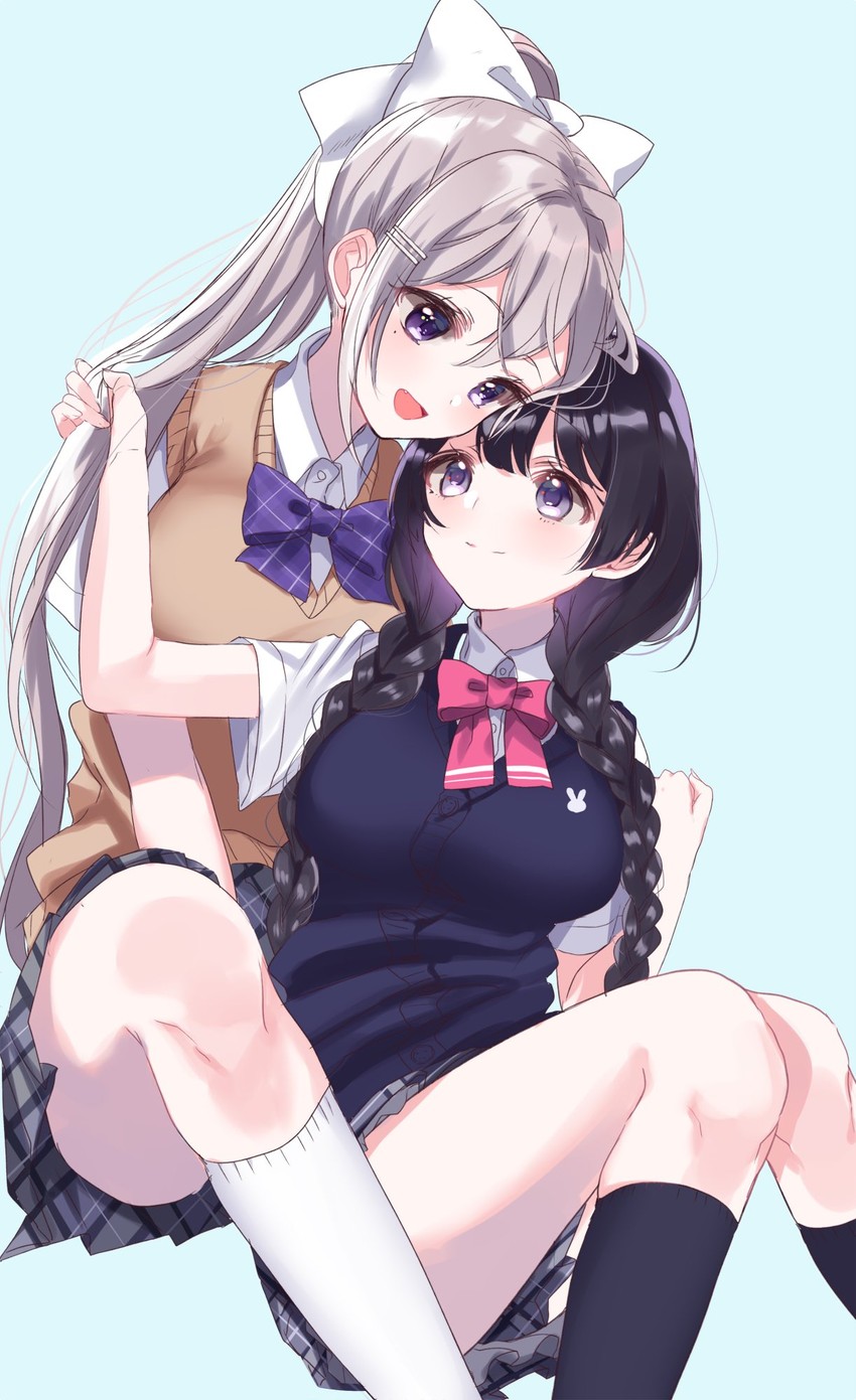 tsukino mito and higuchi kaede (nijisanji) drawn by misumi_(macaroni)