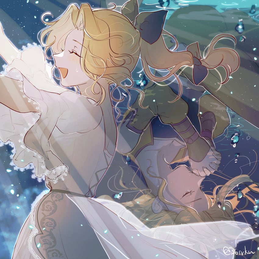 celes chere and blue shil of mercy (final fantasy and 1 more) drawn by hanaon