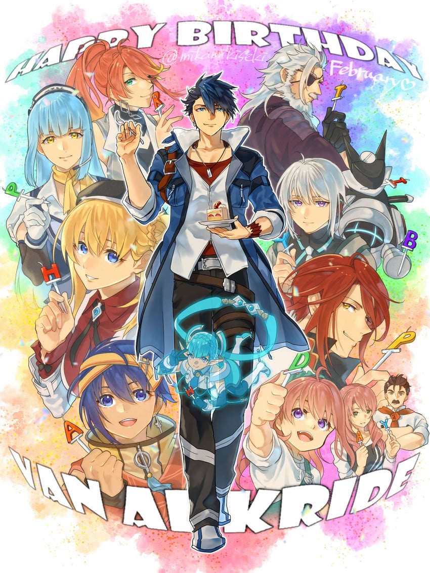 agnes claudel, van arkride, aaron wei, judith lanster, risette twinings, and 2 more (eiyuu densetsu and 1 more) drawn by mikamikiseki