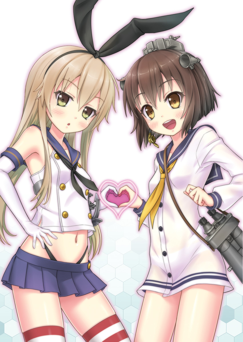 shimakaze and yukikaze (kantai collection) drawn by gotou_hisashi