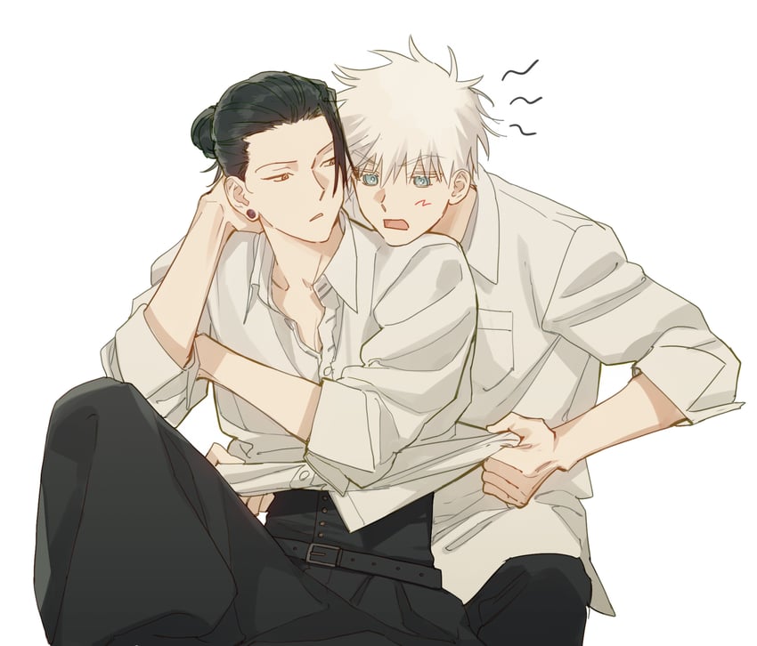 gojou satoru and getou suguru (jujutsu kaisen) drawn by ggss_cc