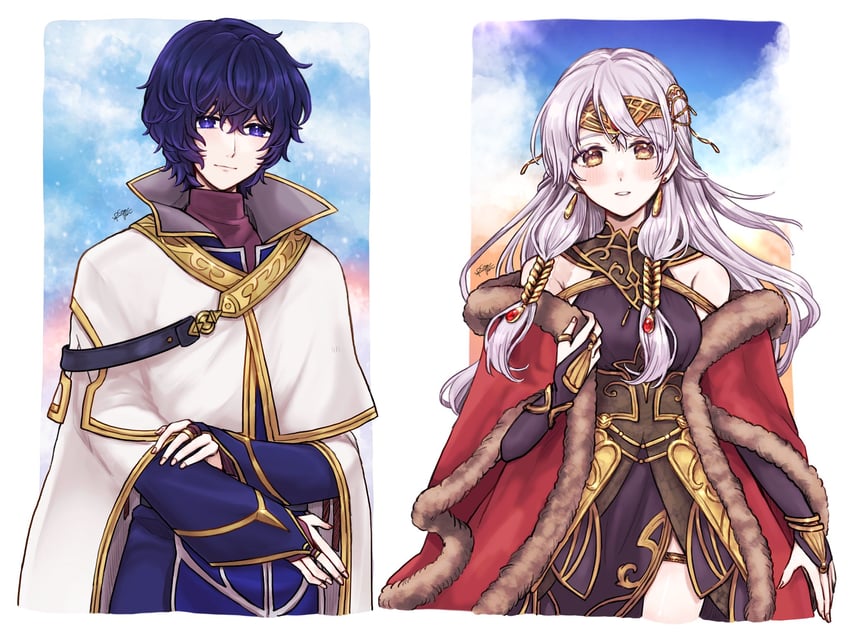 micaiah and pelleas (fire emblem and 3 more) drawn by misato_hao