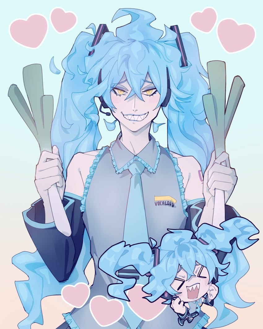hatsune miku and idia shroud (vocaloid and 1 more) drawn by hoshiyo