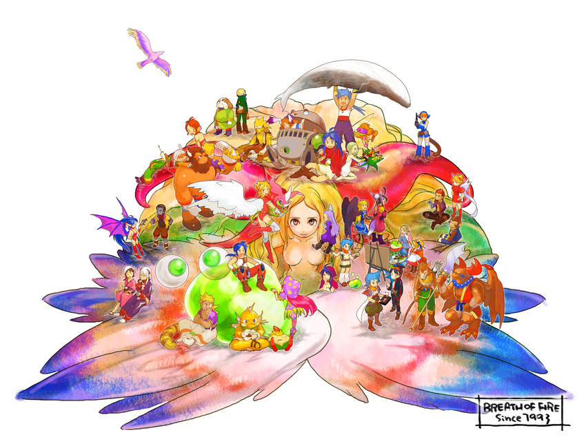 katt, lin, nina, momo, ursula, and 27 more (breath of fire and 5 more) drawn by toisu