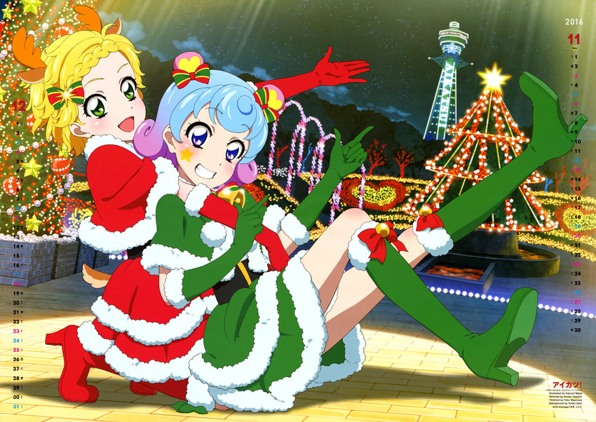 shinjo hinaki and dojima nina (aikatsu!) drawn by sobaco_(sobacocco)