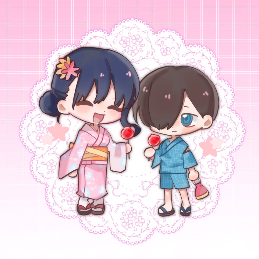 yamada anna and ichikawa kyoutarou (boku no kokoro no yabai yatsu) drawn by qianwa_shi_biao