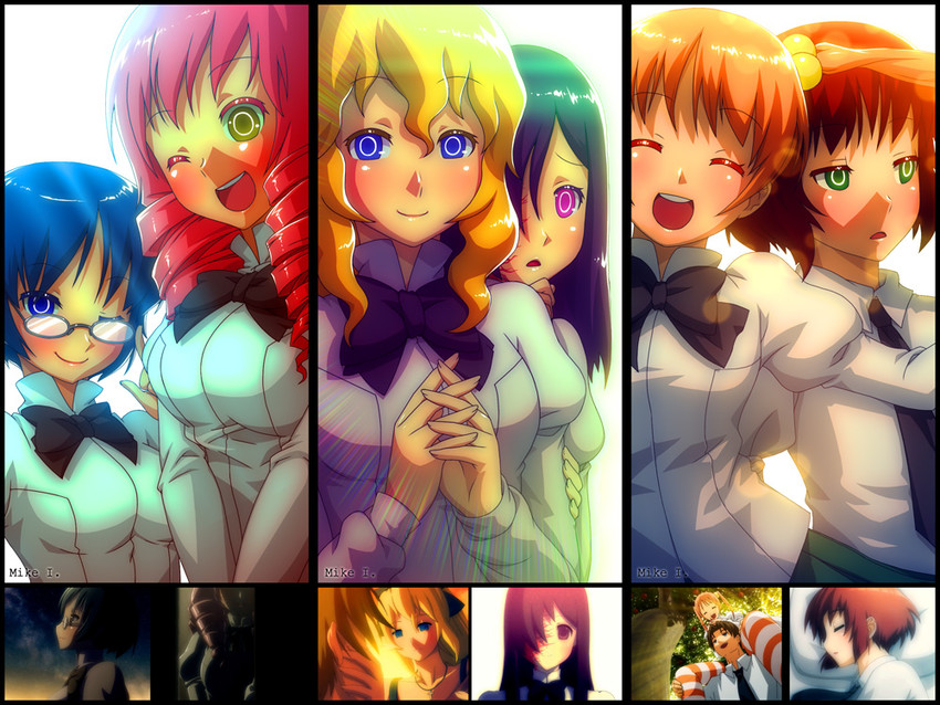 ikezawa hanako, satou lilly, tezuka rin, ibarazaki emi, hakamichi shizune, and 2 more (katawa shoujo) drawn by mike_inel
