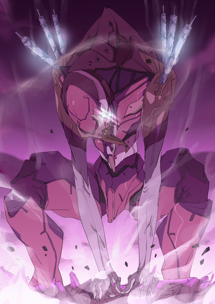 eva 02 (neon genesis evangelion and 2 more) drawn by zhu_fun