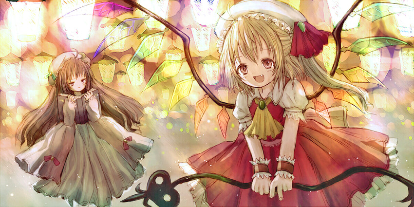 flandre scarlet and patchouli knowledge (touhou) drawn by kioa_(yamabuki-yellow)