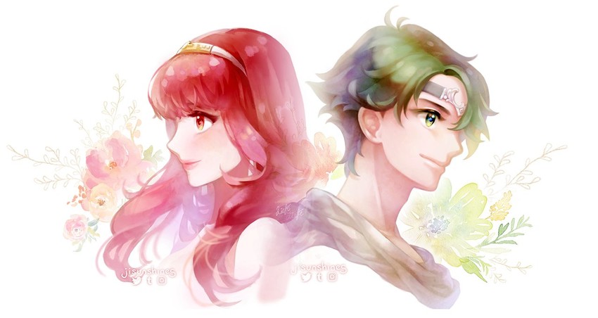 celica and alm (fire emblem and 1 more) drawn by liefe