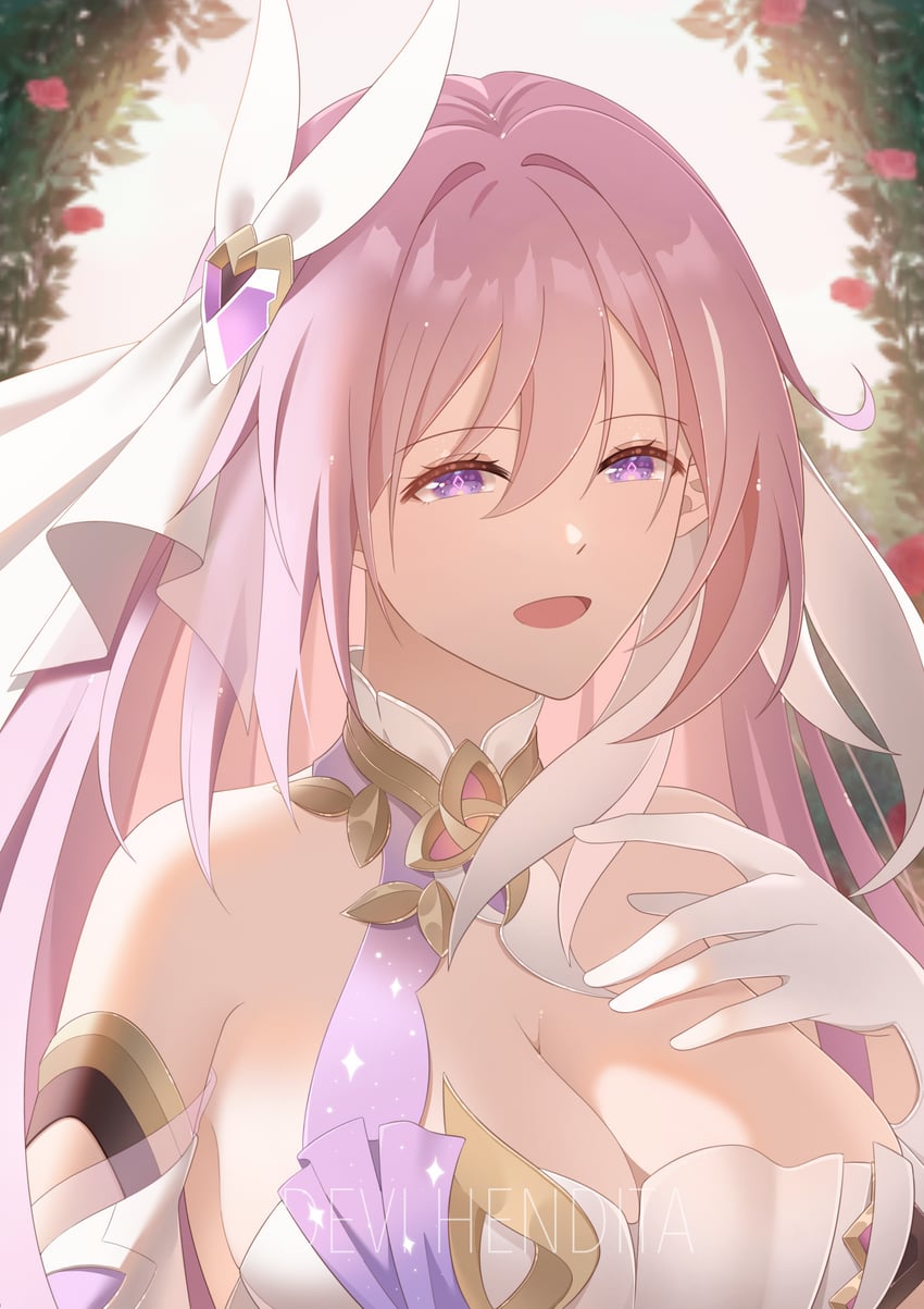 elysia (honkai and 1 more) drawn by devi_hendita