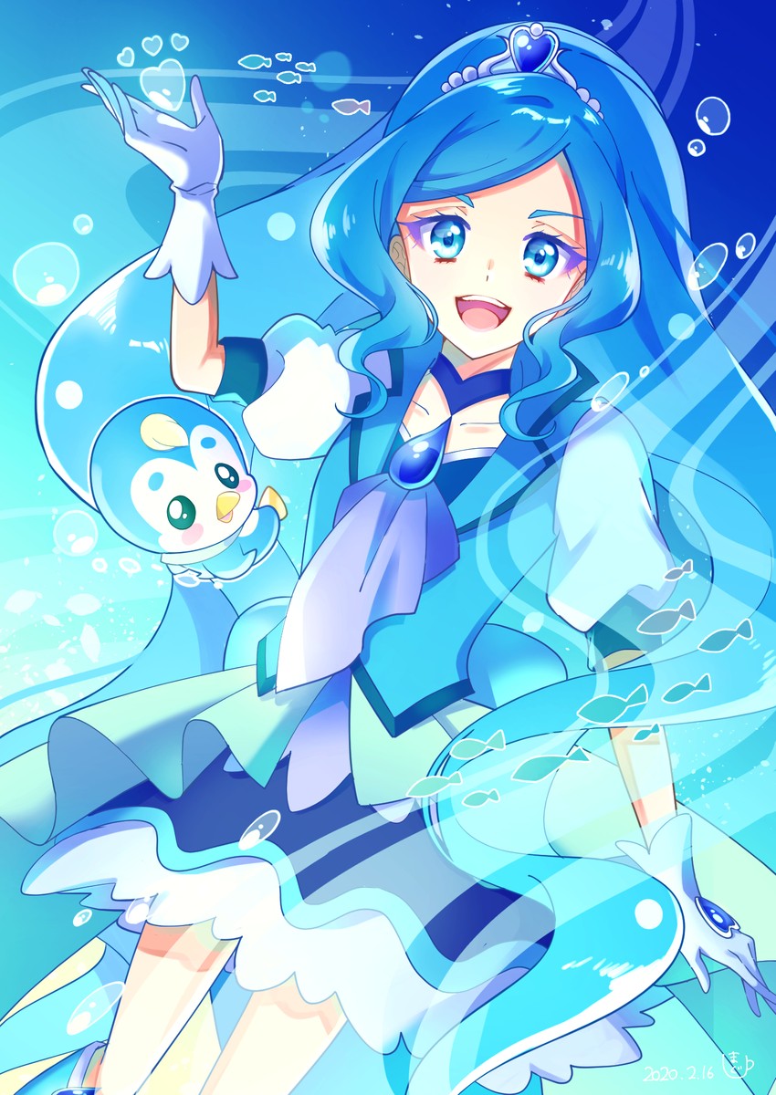 sawaizumi chiyu, cure fontaine, and pegitan (precure and 1 more) drawn by magu_(magupan)