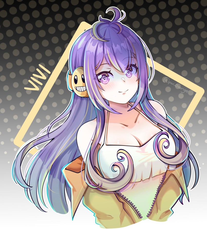 vividly vivi (indie virtual youtuber) drawn by pur_orange