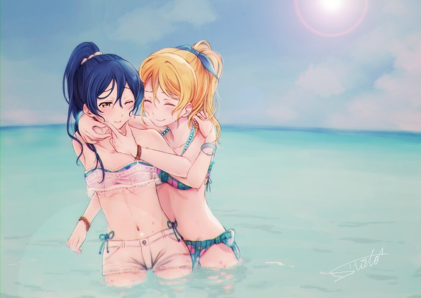 sonoda umi and ayase eli (love live! and 1 more) drawn by suito