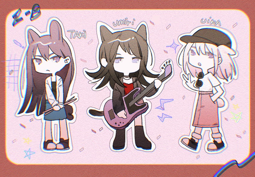 shiina taki, yahata umiri, and misumi uika (bang dream! and 1 more) drawn by reiboubyou