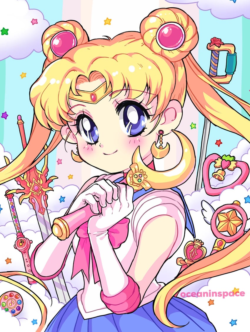 tsukino usagi and sailor moon (bishoujo senshi sailor moon and 5 more) drawn by oceaninspace