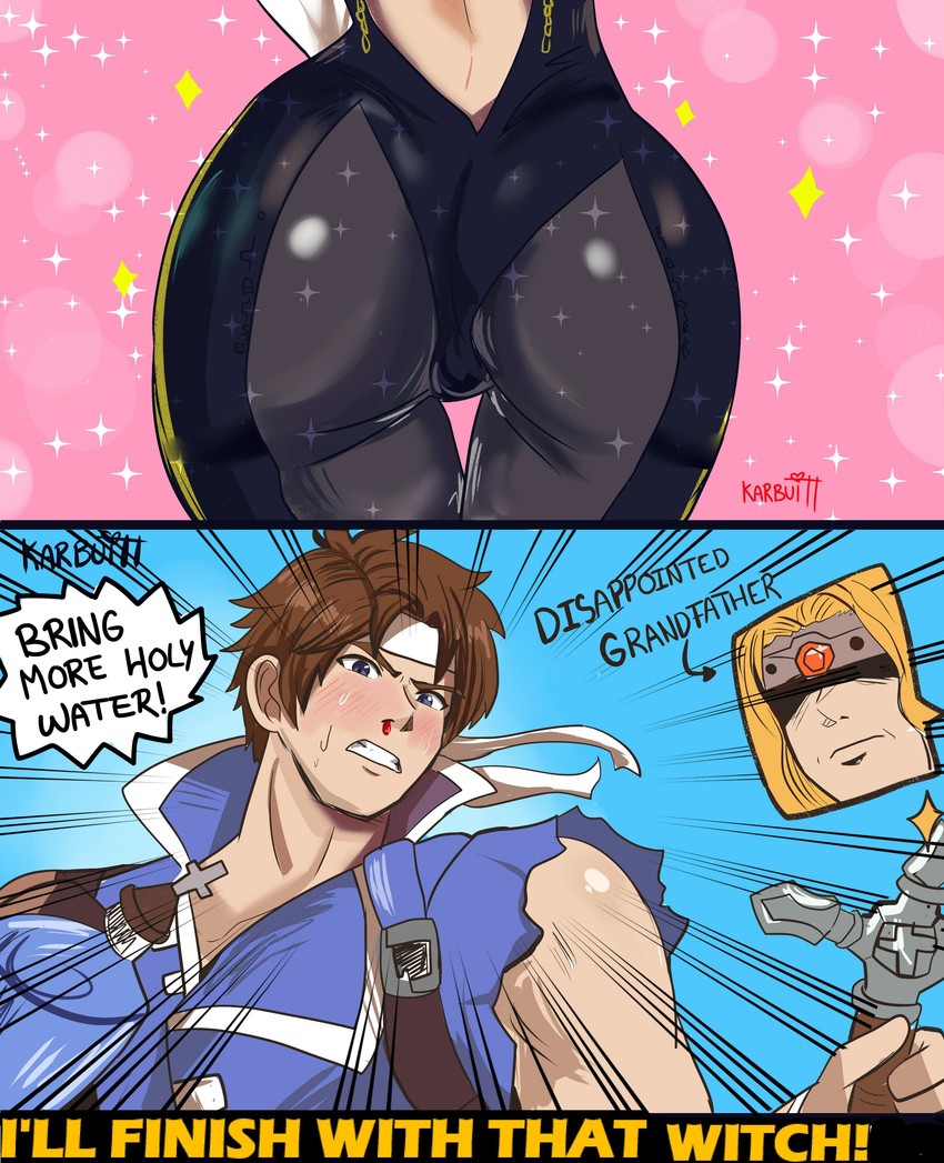 bayonetta, richter belmont, and simon belmont (super smash bros. and 4 more) drawn by karbuitt