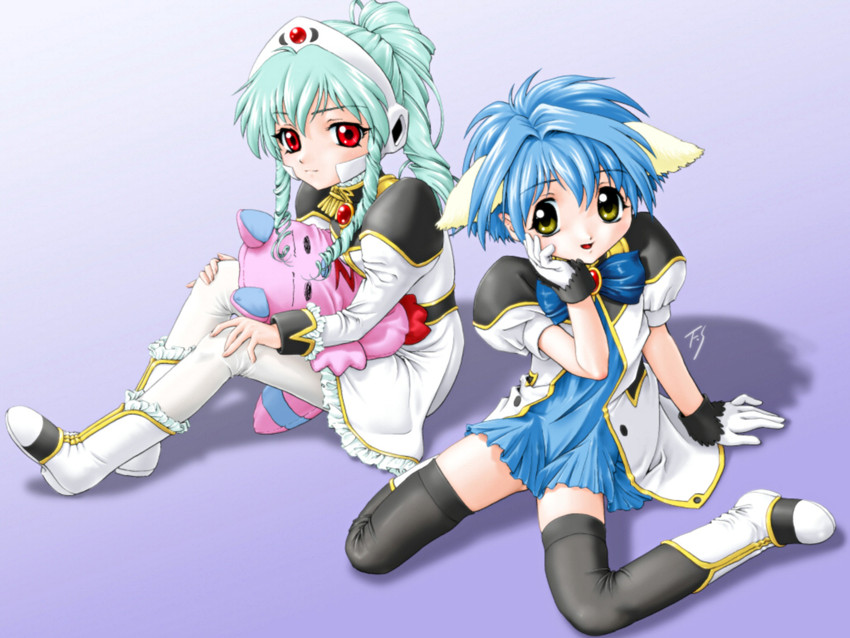 mint blancmanche, vanilla h, and normad (galaxy angel) drawn by fuji_shinobu