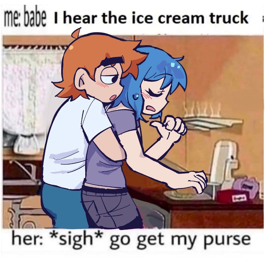 scott pilgrim and ramona flowers (scott pilgrim) drawn by blue_pepe