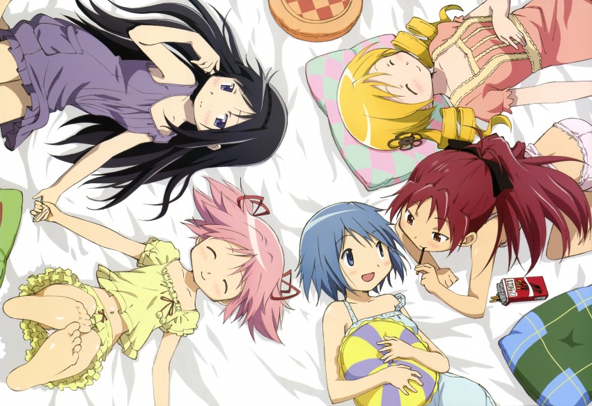 akemi homura, kaname madoka, miki sayaka, sakura kyoko, and tomoe mami (mahou shoujo madoka magica and 1 more) drawn by shiotsuki_kazuya