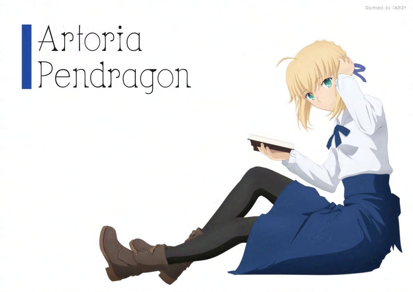 artoria pendragon and saber (fate and 2 more) drawn by saiken