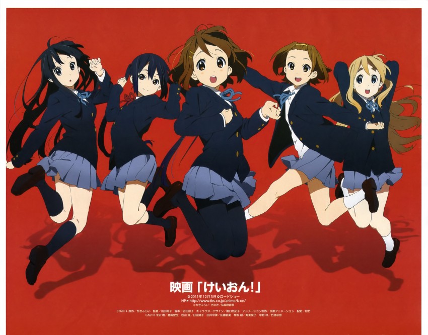 akiyama mio, nakano azusa, hirasawa yui, tainaka ritsu, and kotobuki tsumugi (k-on!) drawn by horiguchi_yukiko