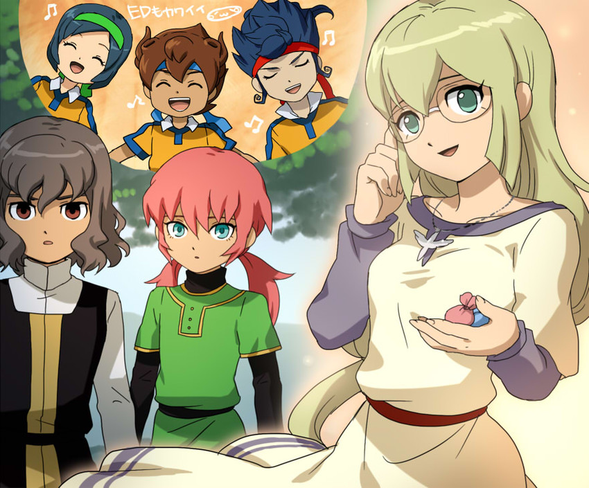kirino ranmaru, shindou takuto, matsukaze tenma, tsurugi kyousuke, sorano aoi, and 1 more (inazuma eleven and 2 more) drawn by mizuhara_aki