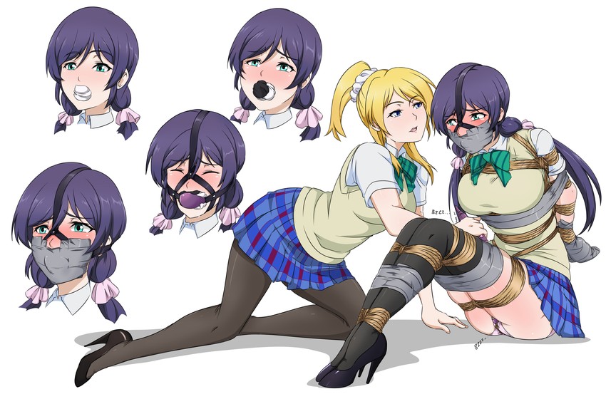 tojo nozomi and ayase eli (love live! and 1 more) drawn by ryner-e