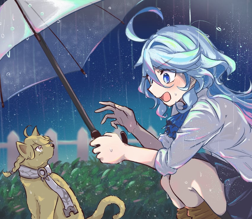 aether and furina (genshin impact) drawn by cashew_0_dgren