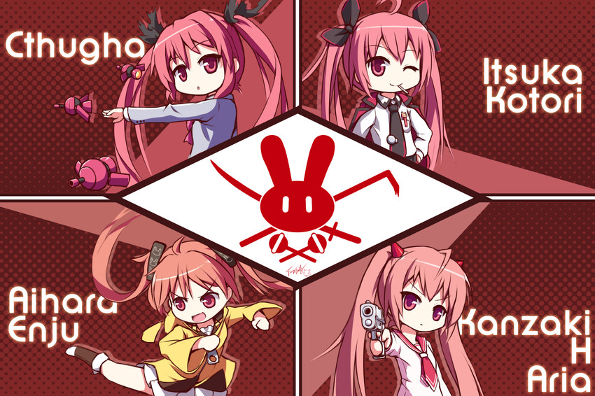 itsuka kotori, cthugha, kanzaki h. aria, and aihara enju (date a live and 3 more) drawn by langbazi