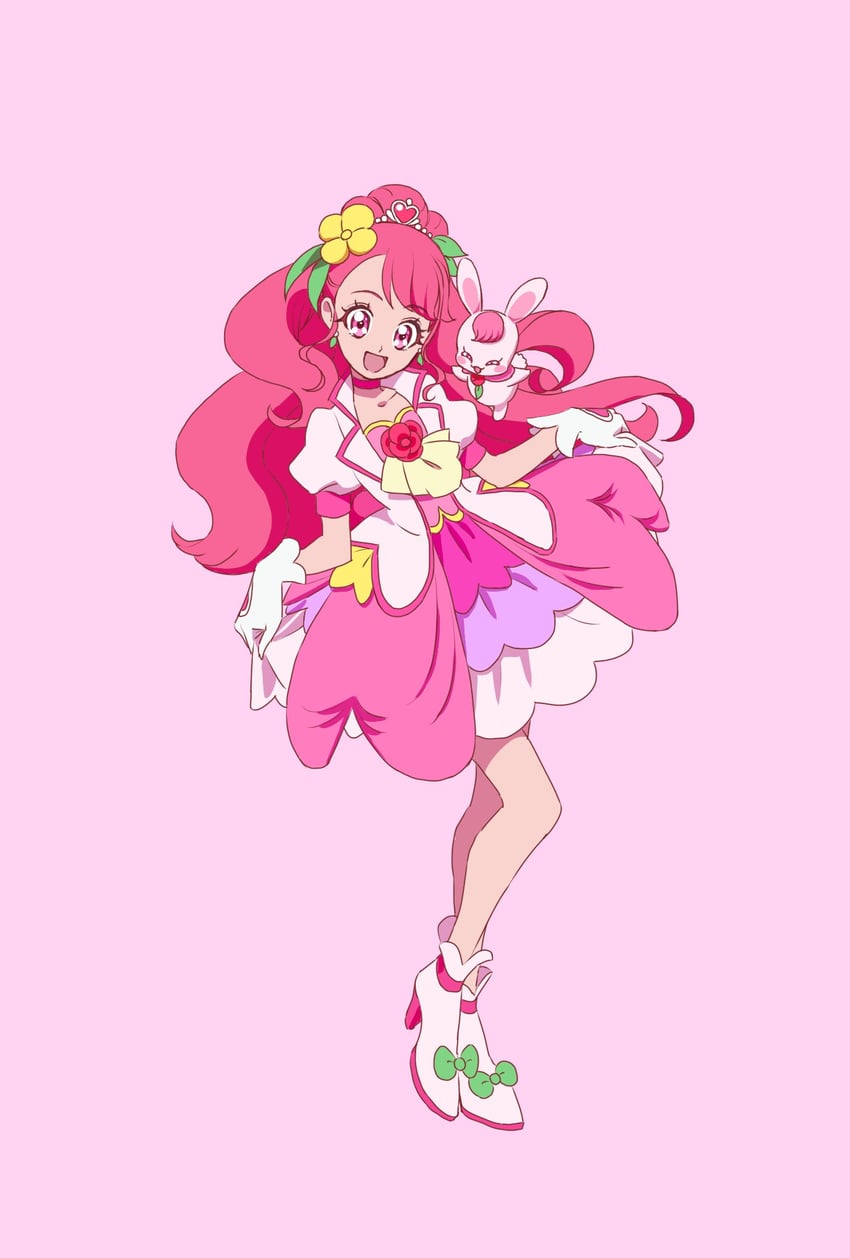hanadera nodoka, cure grace, and rabirin (precure and 1 more) drawn by strawberrylove2525
