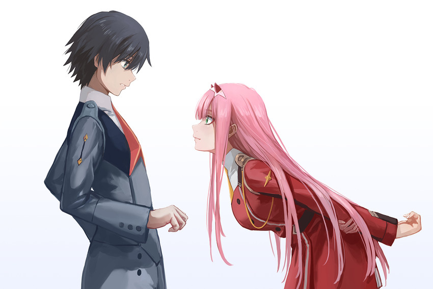 zero two and hiro (darling in the franxx) drawn by redpoke