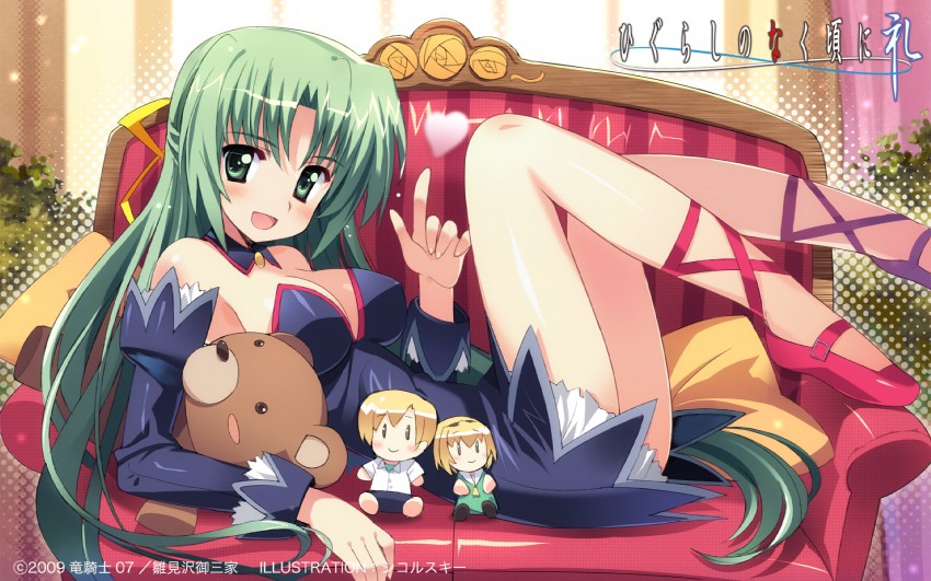houjou satoko, sonozaki shion, and houjou satoshi (higurashi no naku koro ni) drawn by sikorsky