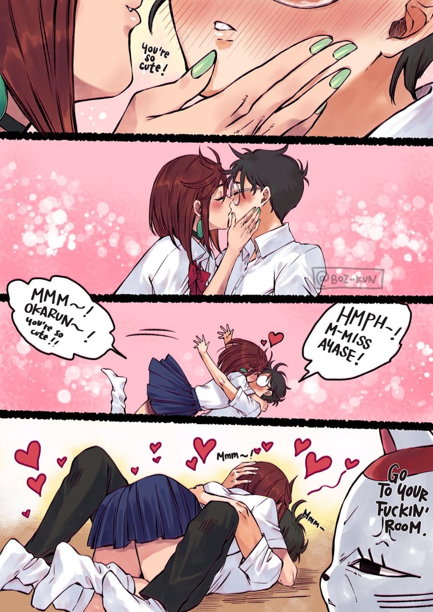ayase momo, takakura ken, and turbo granny (dandadan) drawn by rusky