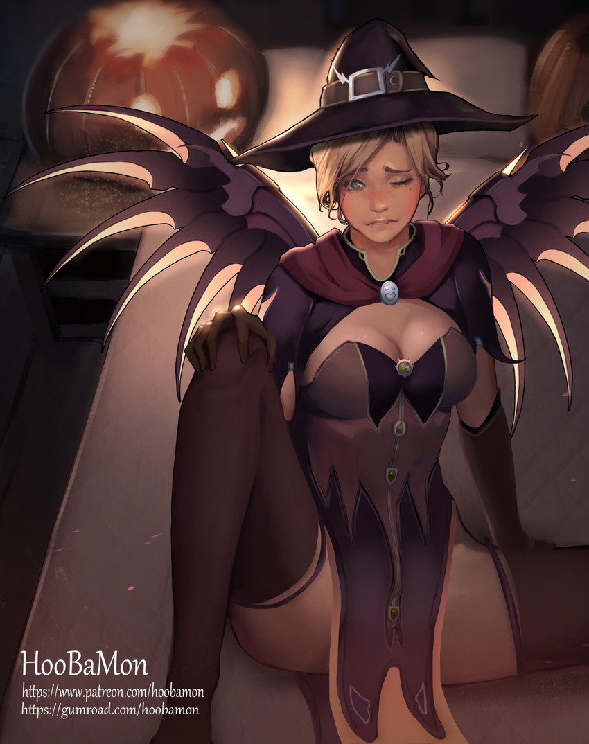 mercy and witch mercy (overwatch and 1 more) drawn by hoo_bamon