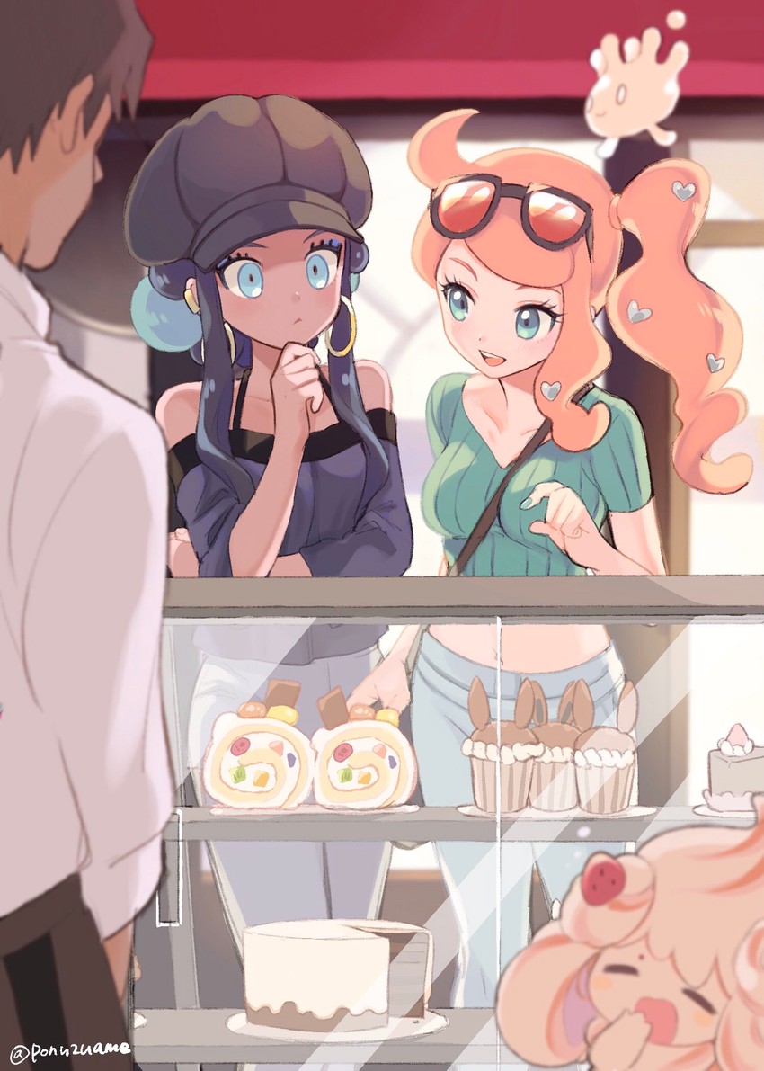 nessa, sonia, alcremie, and milcery (pokemon and 2 more) drawn by amezawa_koma